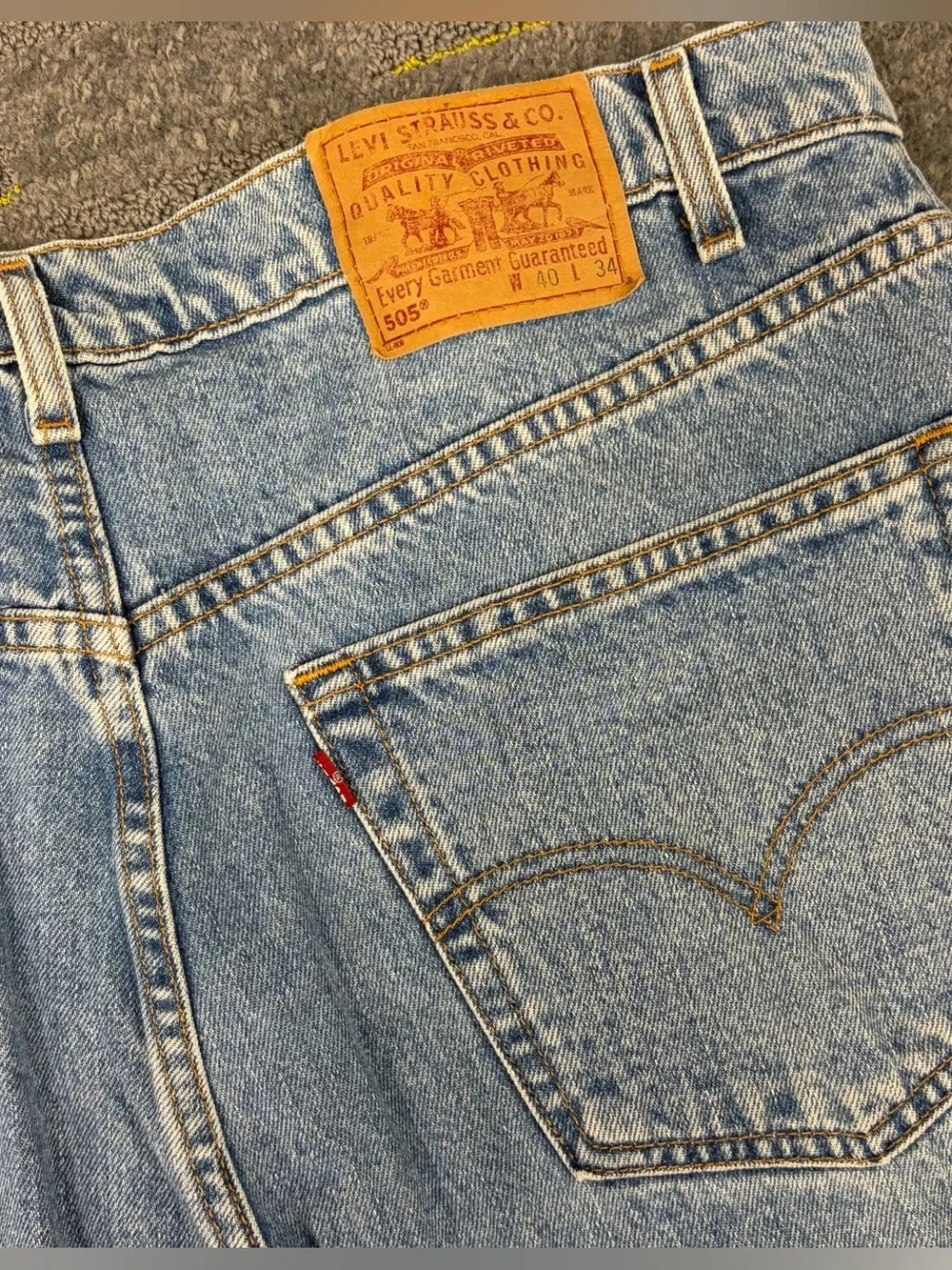 Vintage Levis 505 Mens Regular Fit Straight Leg Jeans Size 40x34 Denim 90s Blue